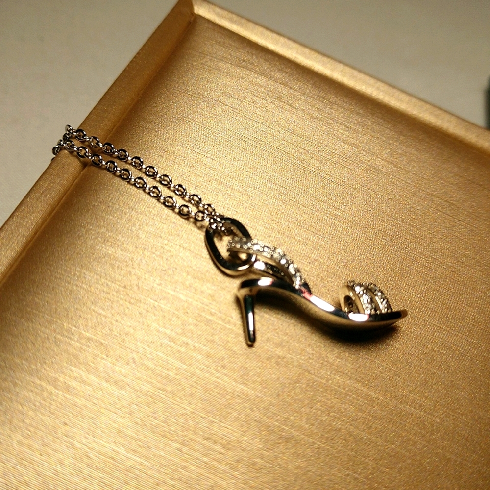 Marilyn Monroe Collection Diamond Stiletto High Heel Pendant Sterling Silver